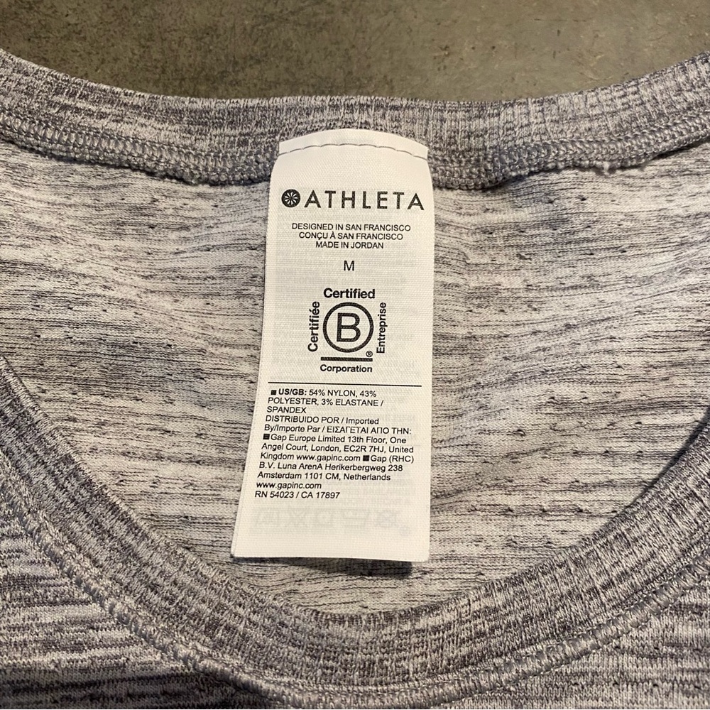 Athleta Sz Medium Grey Heathered In Motion Seamless Tank - Picture 5 of 6